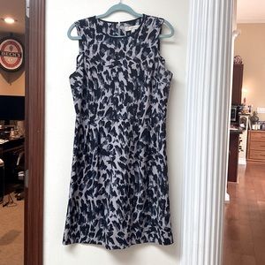 Leopard print half zip dress